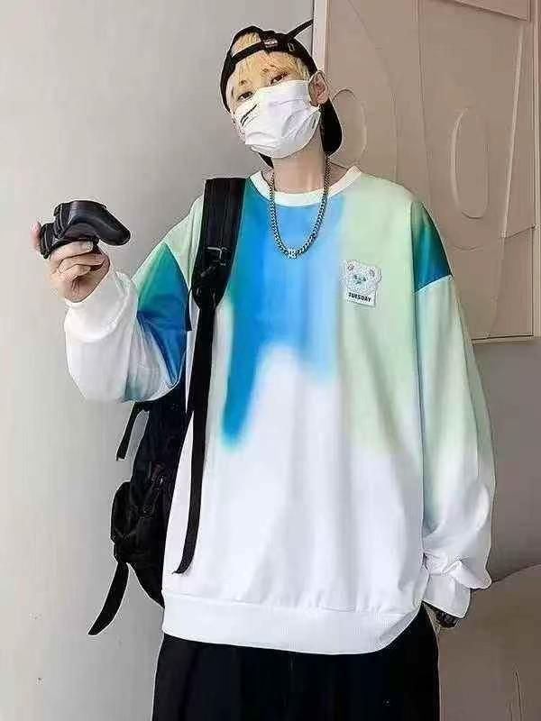 Fashion Casual Gradient Bear Print Crew Neck Sweatshirt, 2 Colors, S-3XL, 350 Pieces - Image 1