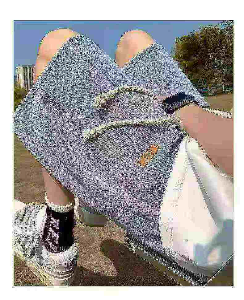 New Retro Loose Men's Elastic Waist Denim Shorts 760pcs - Image 1