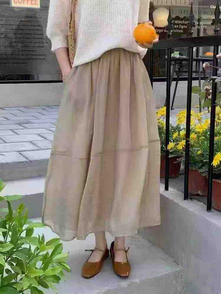 New High Quality Organza Midi Puffy A-line Skirt With Pockets, Sizes MLXL, Total 650pcs, 80pcs in last picture - Image 1