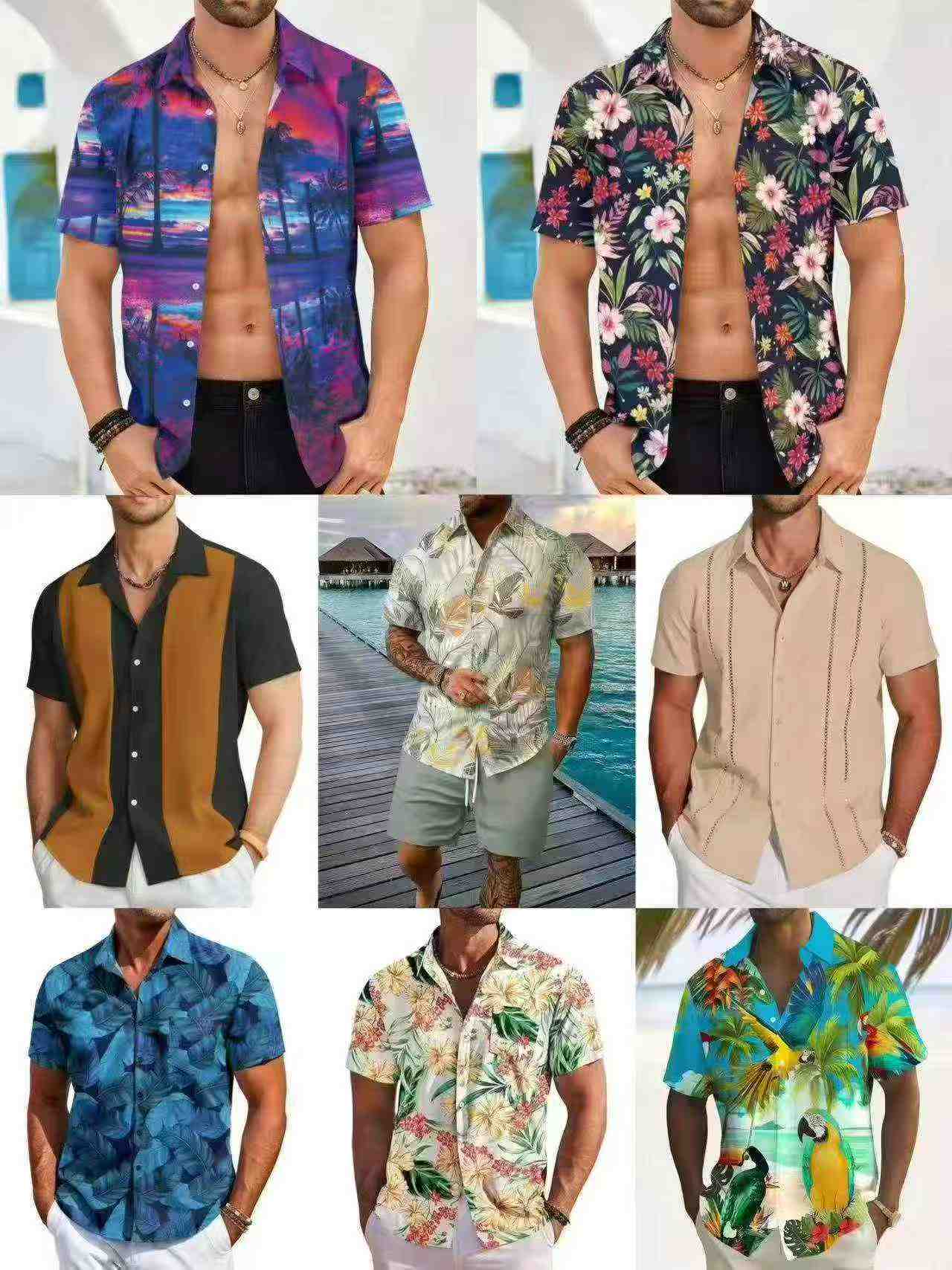 Men's Brand HARDADDY Hawaiian Aloha Casual Shirts, Total 27601 Pieces - Image 1