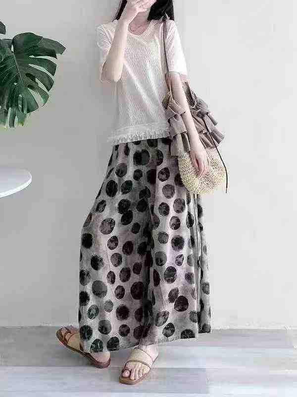 Women's High Waist Casual Polka Dot Culottes 329 Pieces - Image 1