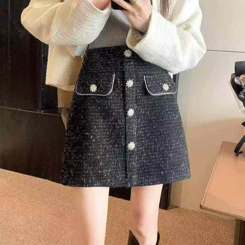 Rok Pendek Tweed Wanita Baru Musim Gugur-Dingin 4000 Pcs - Image 1