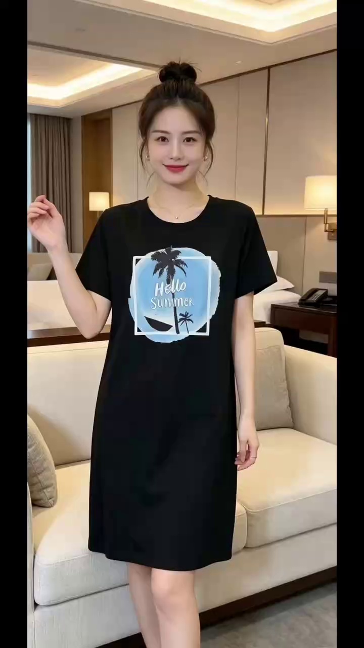 3000 Pcs Mixed Small Bulk Long T-shirt Home Nightdress - Image 1