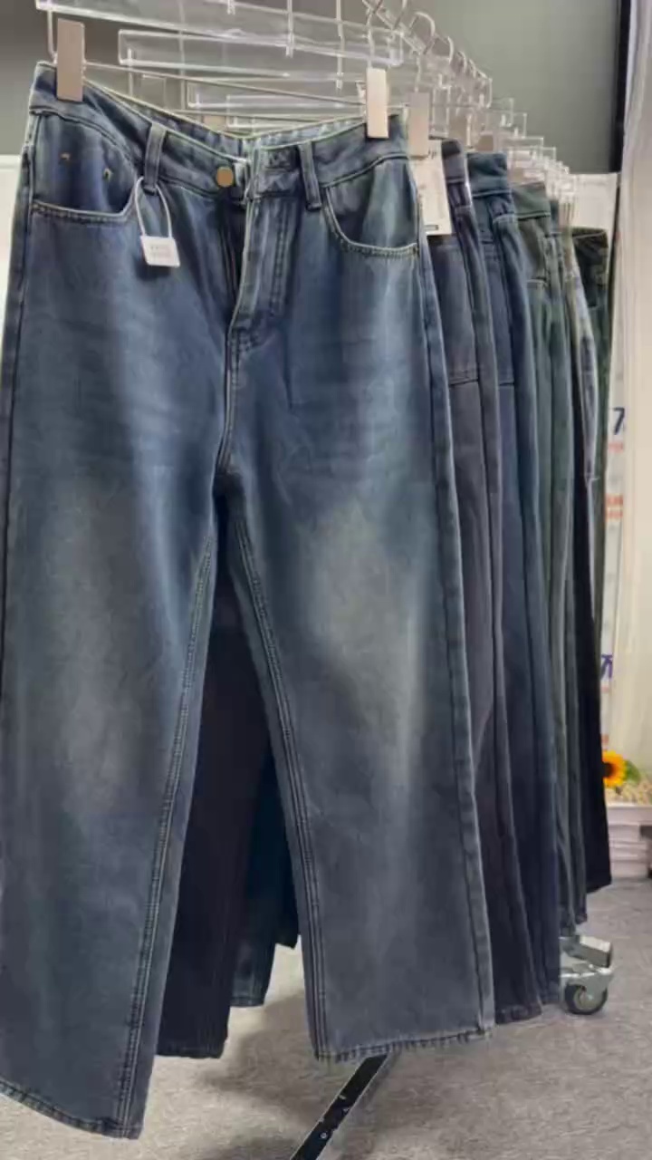 約1500件熱銷加絨闊腿牛仔褲 - Image 2