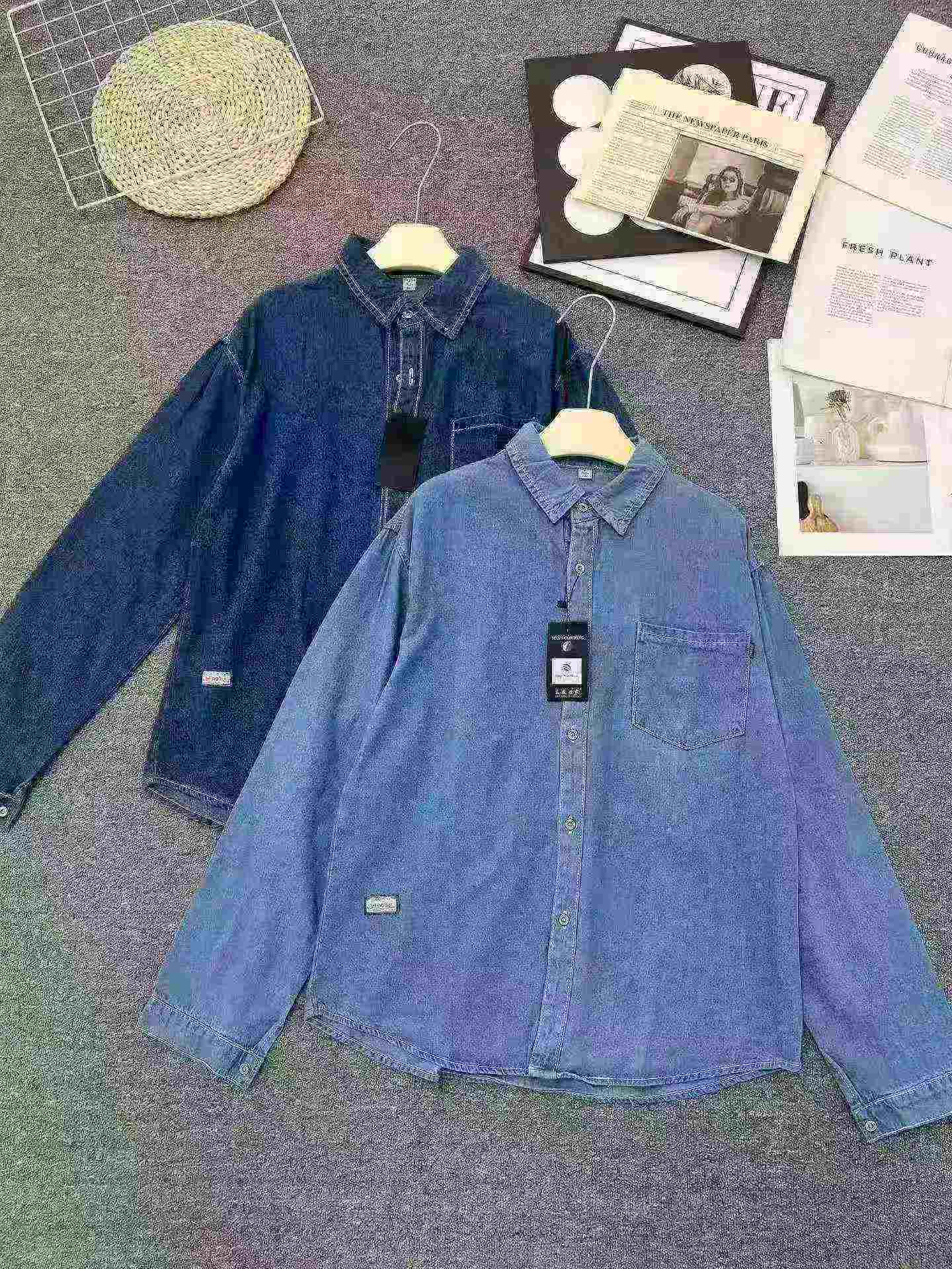 Jaket Kemeja Denim Pria Trendy dari Pabrik Asli, Total 1436 Potong - Image 1