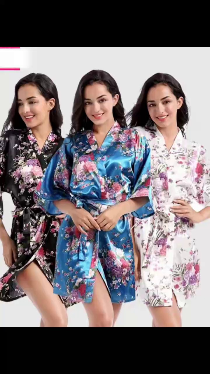 Brand Original American Style Imitation Silk Satin Sleep Robes, About 1180 Pcs Bulk Stock - Image 1