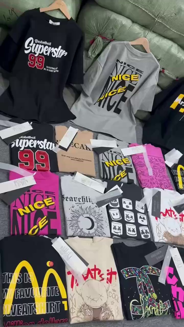5000 Potong Kaos Kekinian Katun Berat Daur Ulang Pabrik Satu Ukuran - Image 2