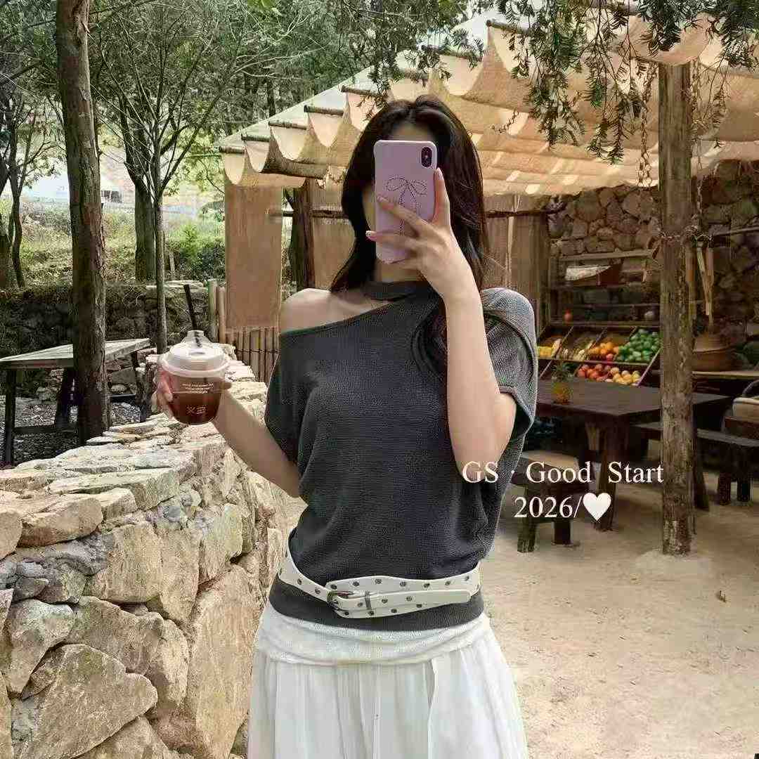 New Basic Halter Off-shoulder Knit Top, 2100 Pieces Bulk Stock - Image 1