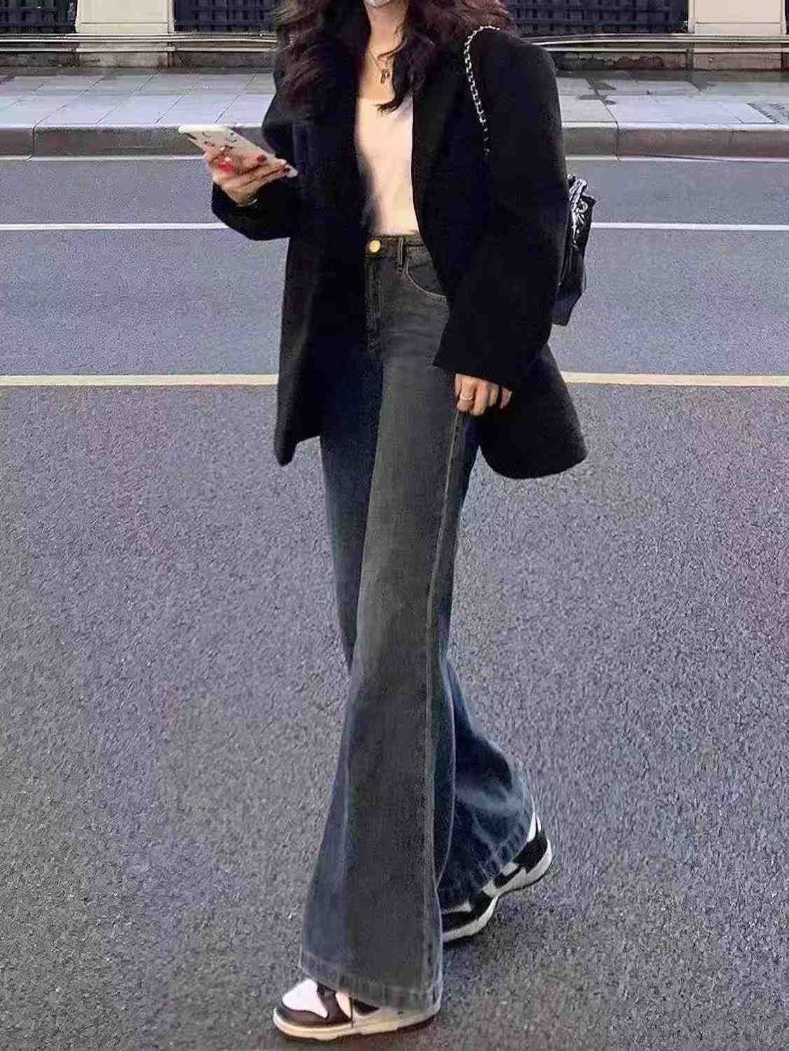 New Vintage Elastic High Waist Plus Size Flared Jeans, 906 Pieces - Image 1