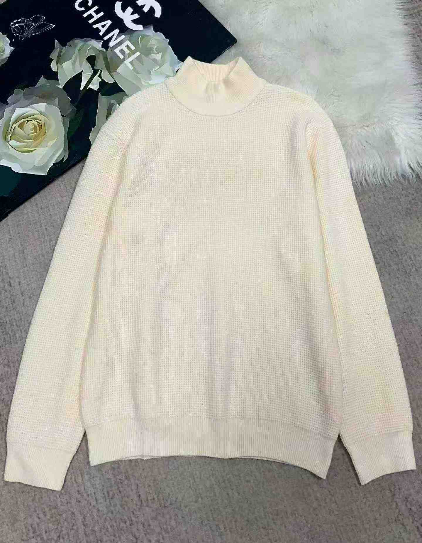 Autumn Winter Solid Loose Waffle Half Turtleneck Sweater 357 Pieces - Image 1