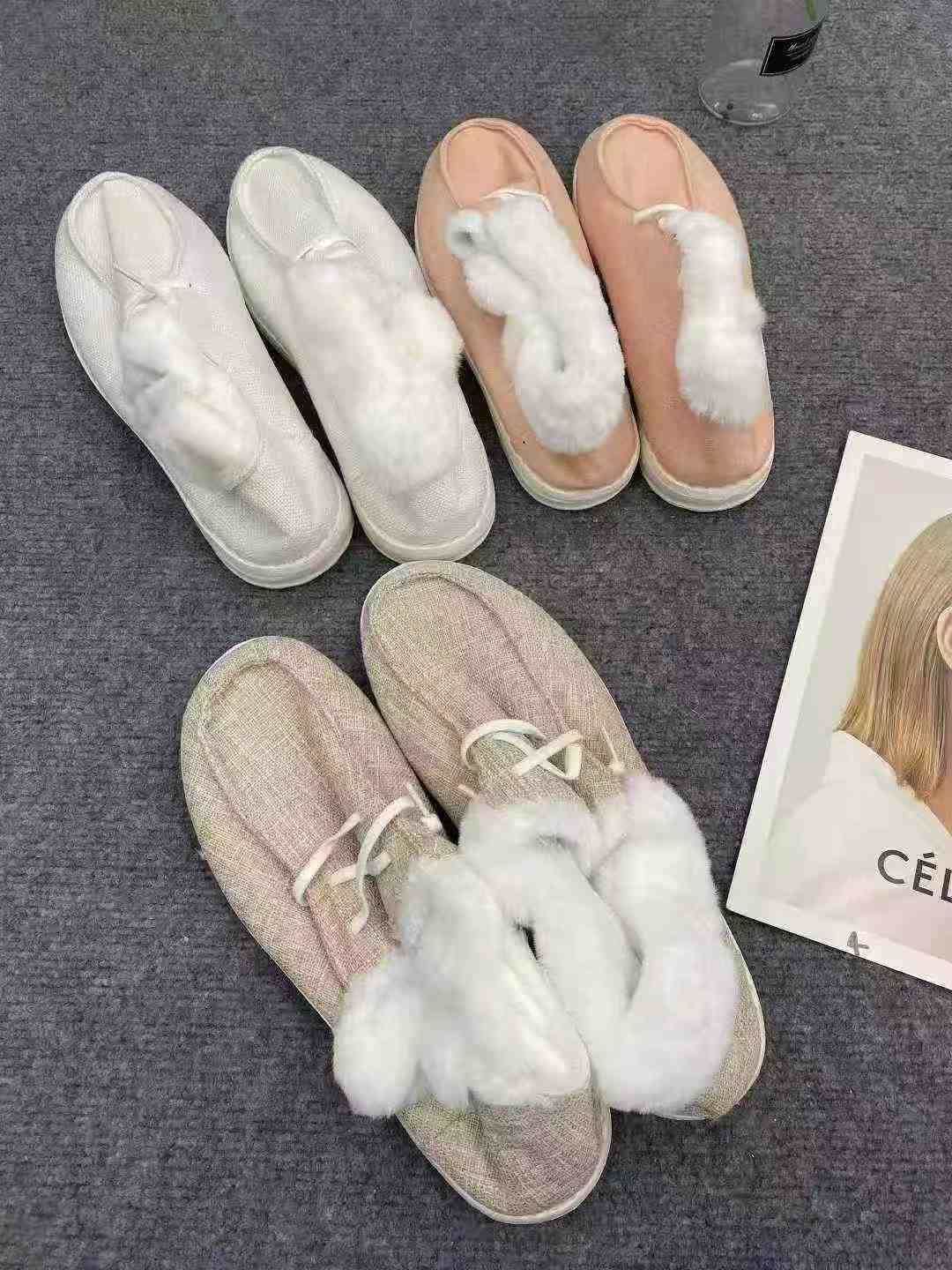 750 Pairs Winter Fleece Lined Lace-up Cotton Shoes - Image 1