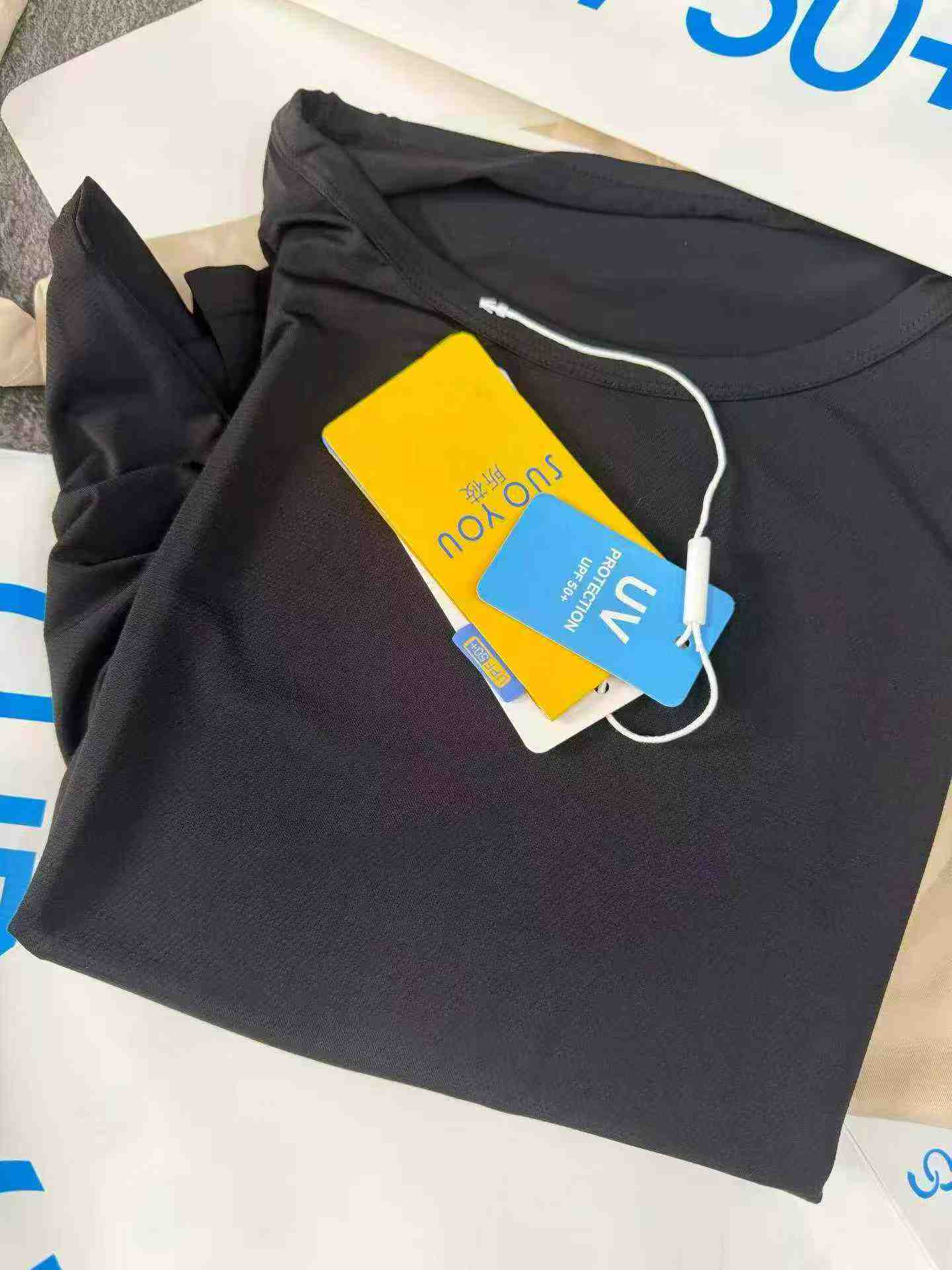 Ice Silk Cool T-shirt, 100 pieces per lot, One Size, Fits 85-125 Jin, Over 10000 pieces in stock - Image 1
