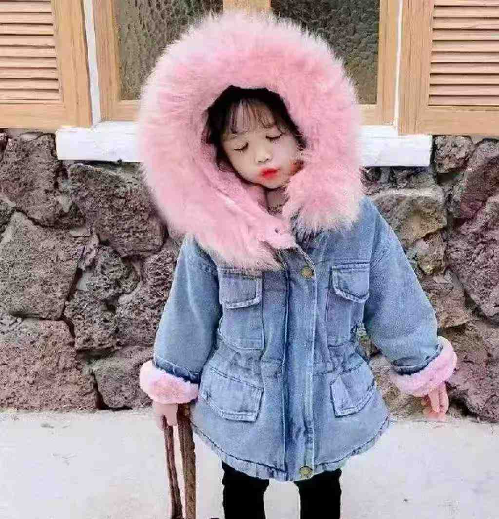 Kids Fleece Thickened Denim Parka Coat About 2400 Pieces - Image 1