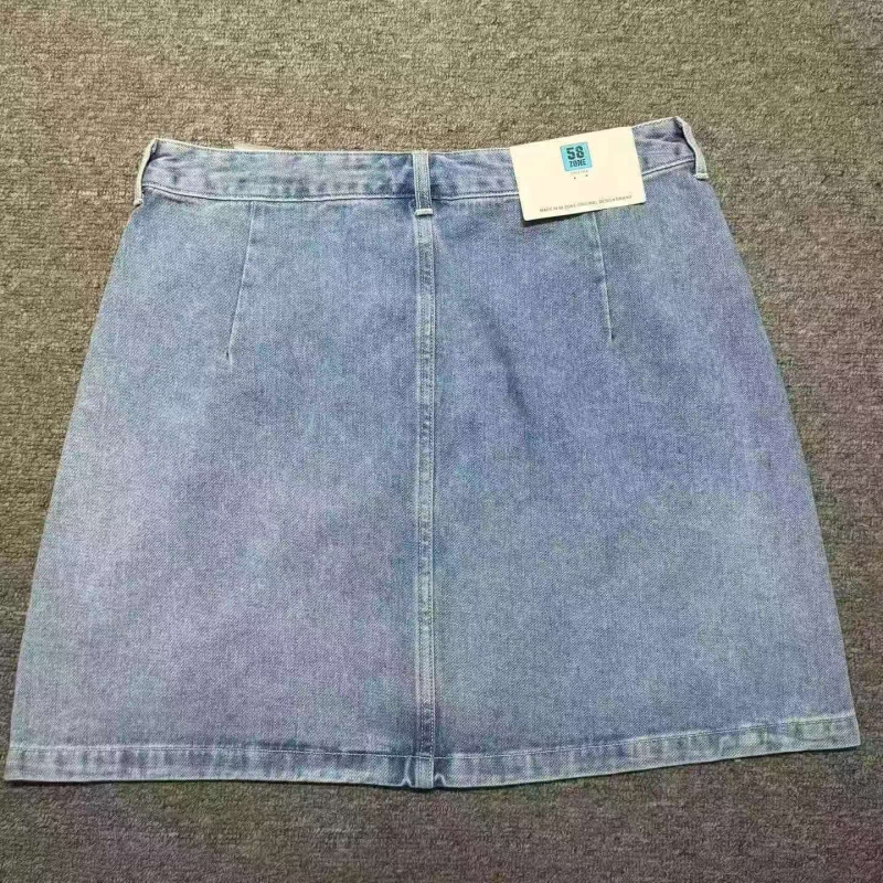 Women's Light Blue High Waist Washed A-line Denim Mini Skirt, About 350 Pieces With Tags Size S-2XL - Image 1