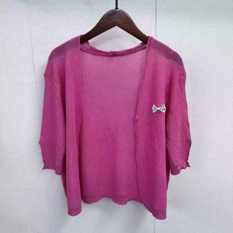Cárdigan holgado de punto calado para mujer con mangas de tres cuartos, 280 piezas, talla única - Image 1