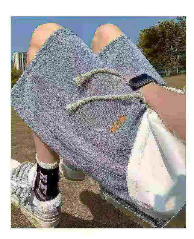 Celana Pendek Denim Pria Gaya Retro Baru Potongan Longgar Pinggang Elastis 760 pcs - Image 1
