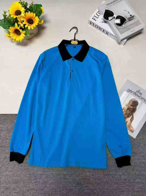Summer Color-block Collar Cotton T-shirt Around 800 Pieces - Image 1