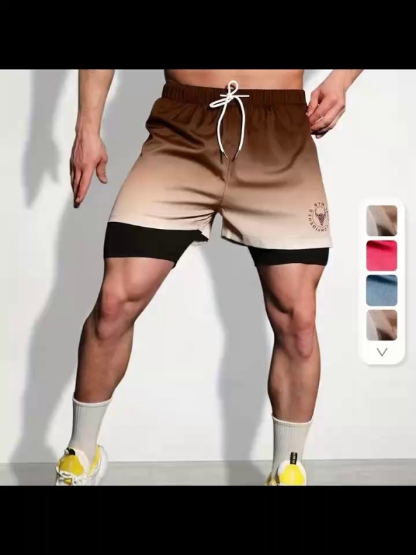 Men's Quick Dry Double Layer Sports Shorts, Size S-2XL, Approx 800 Pieces - Image 1