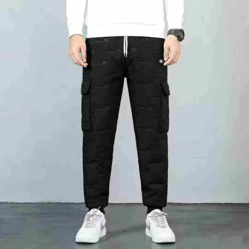 790 Peças Calças de Moletom Jogger Cargo Masculinas de Marca Tendência, Espessuradas em Fleece e à Prova de Vento, Tamanhos XL-4XL - Image 1