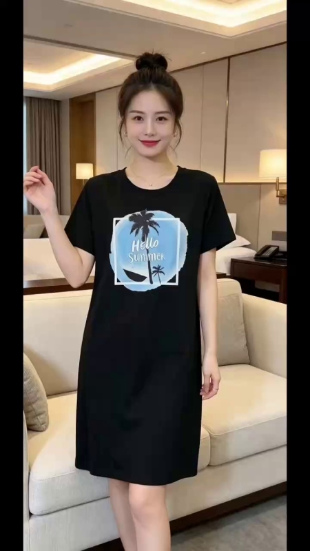 3000 Pcs Mixed Small Bulk Long T-shirt Home Nightdress - Image 1