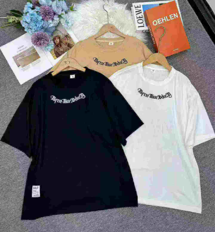 1098 Pcs Kaos Lengan Pendek Bordir Pria Ukuran Jumbo Tren Musim Panas - Image 1