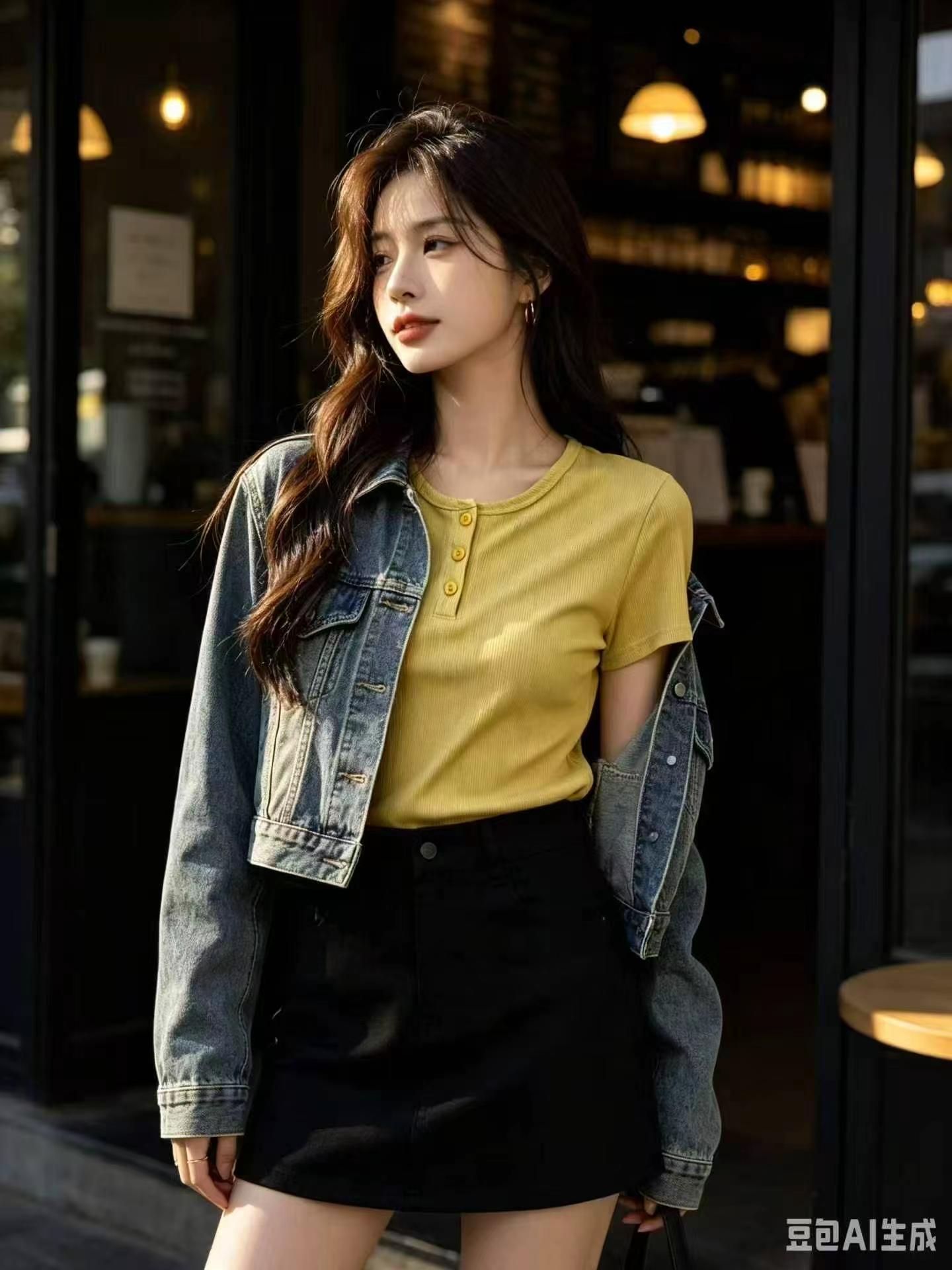 Fashion Niche Half Placket Button Women's Short Sleeve T-shirt 360 Pcs Single Color S-L Individually Packed - Image 7