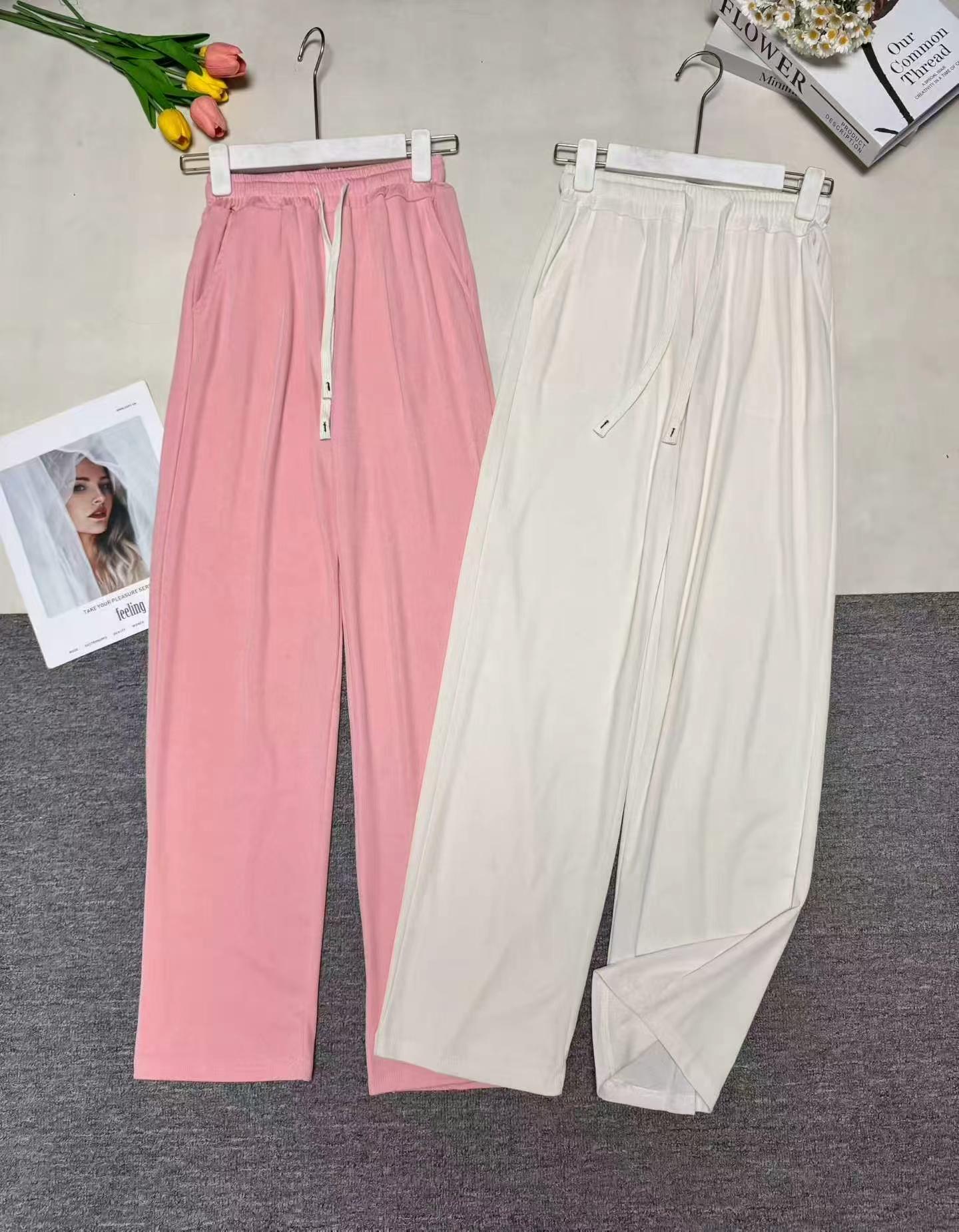 Fashion Casual Simple Drawstring Ice Silk Straight Pants, About 800 Pieces - Image 6