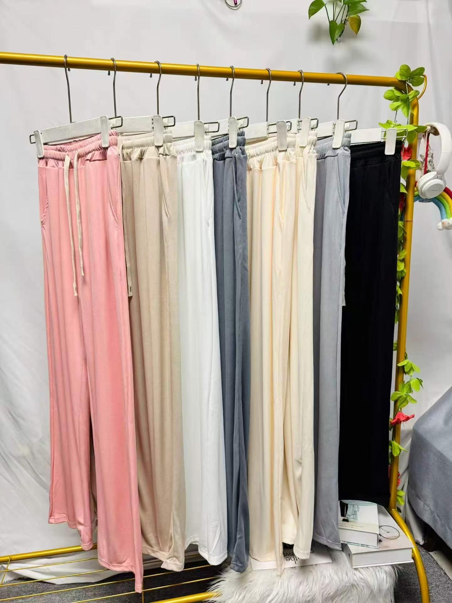 Fashion Casual Simple Drawstring Ice Silk Straight Pants, About 800 Pieces - Image 8