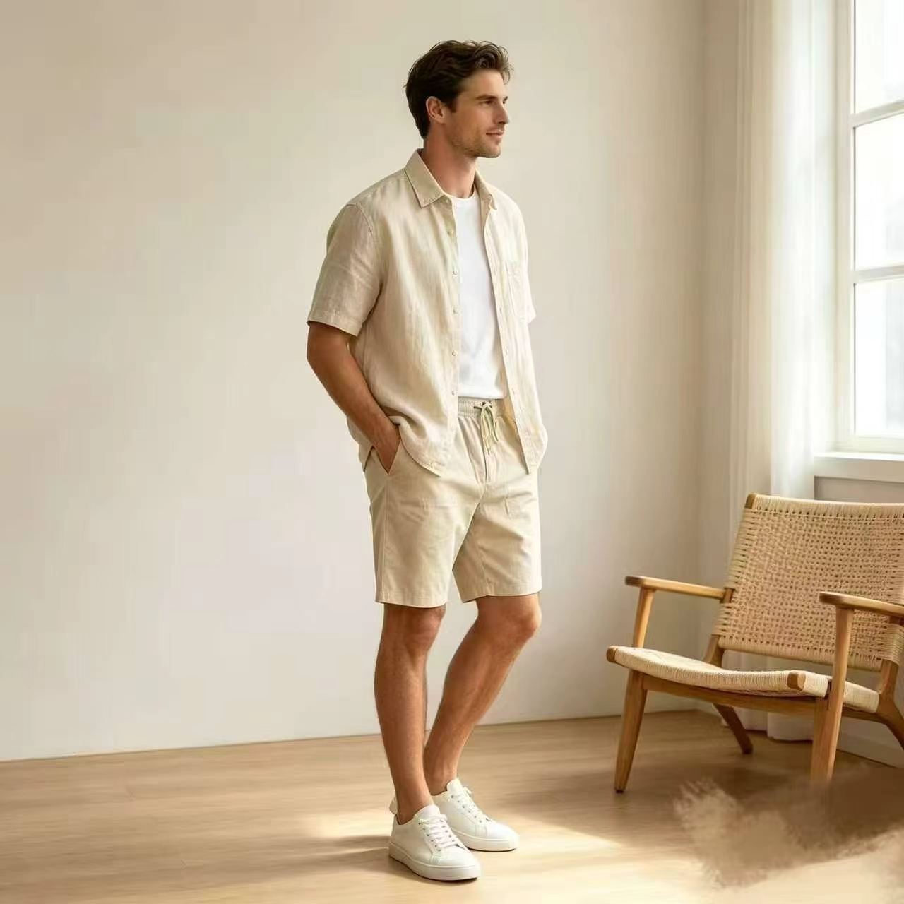 About 3000 Pcs Multicolor Basic Casual Men's Knee-length Shorts - Image 2