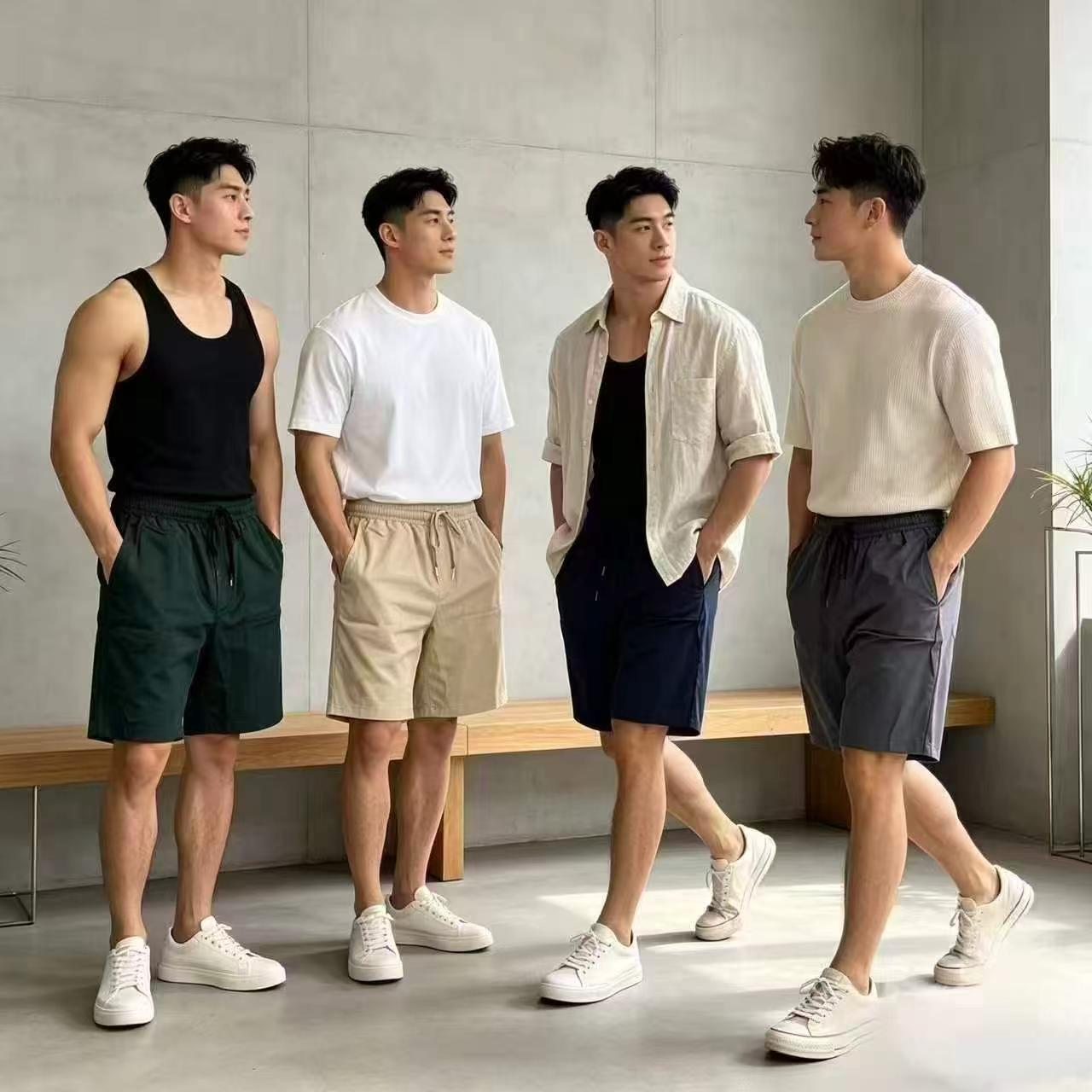 About 3000 Pcs Multicolor Basic Casual Men's Knee-length Shorts - Image 5