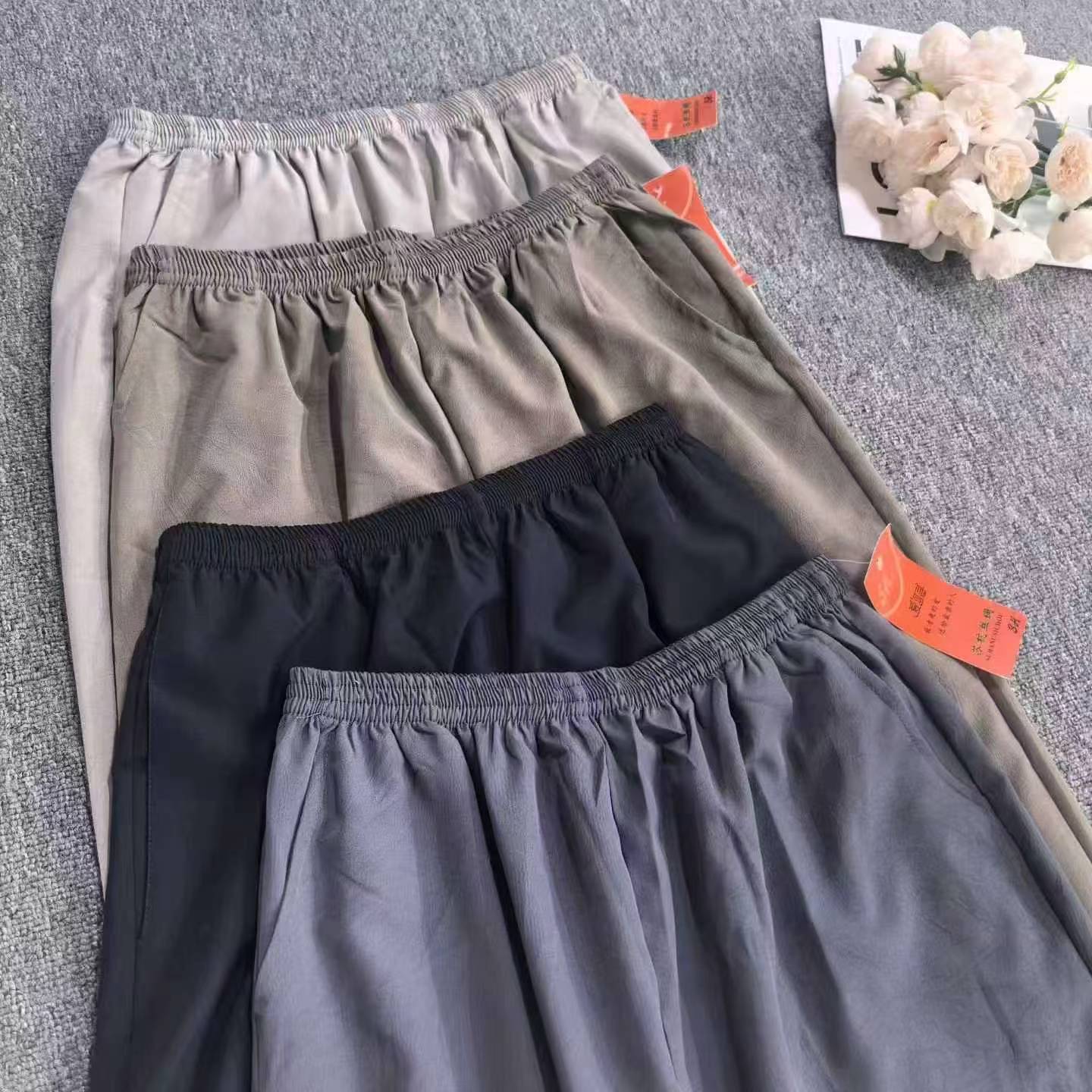Women's Summer Elastic Waist Straight Cropped Pants, L-3XL, About 400 Pieces - Image 4