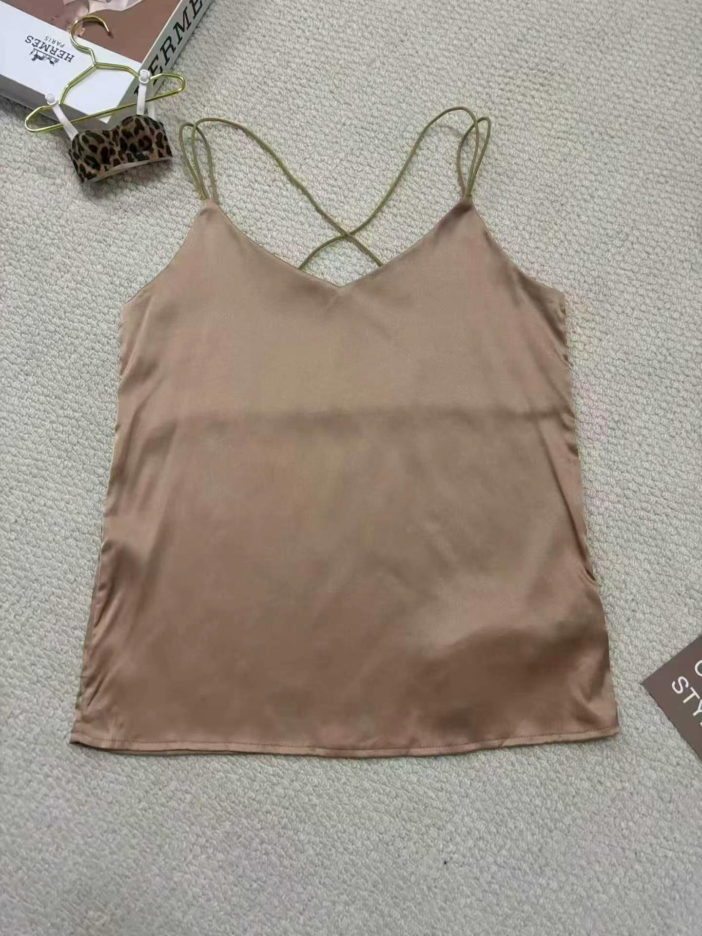 205pcs High-end Elegant Women's Faux Silk Camisoles, 5pcs Per Pack, Size XS-2XL - Image 8