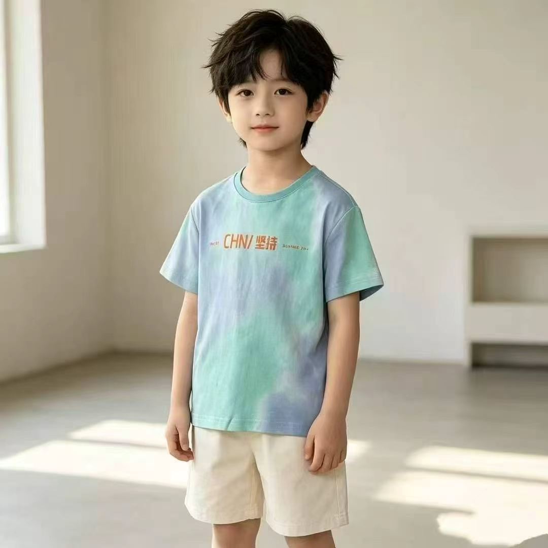 306 Pieces Little Kids Trendy Tie-dye Cotton Short Sleeve T-shirts - Image 3