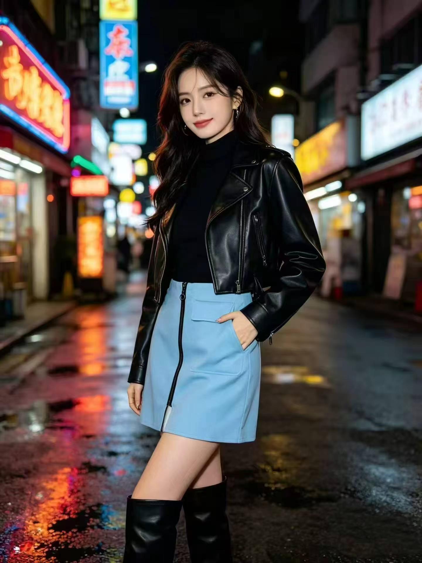 About 260 Pcs Sweet Cool Zipper Fashion Utility A-line Mini Skirt - Image 5