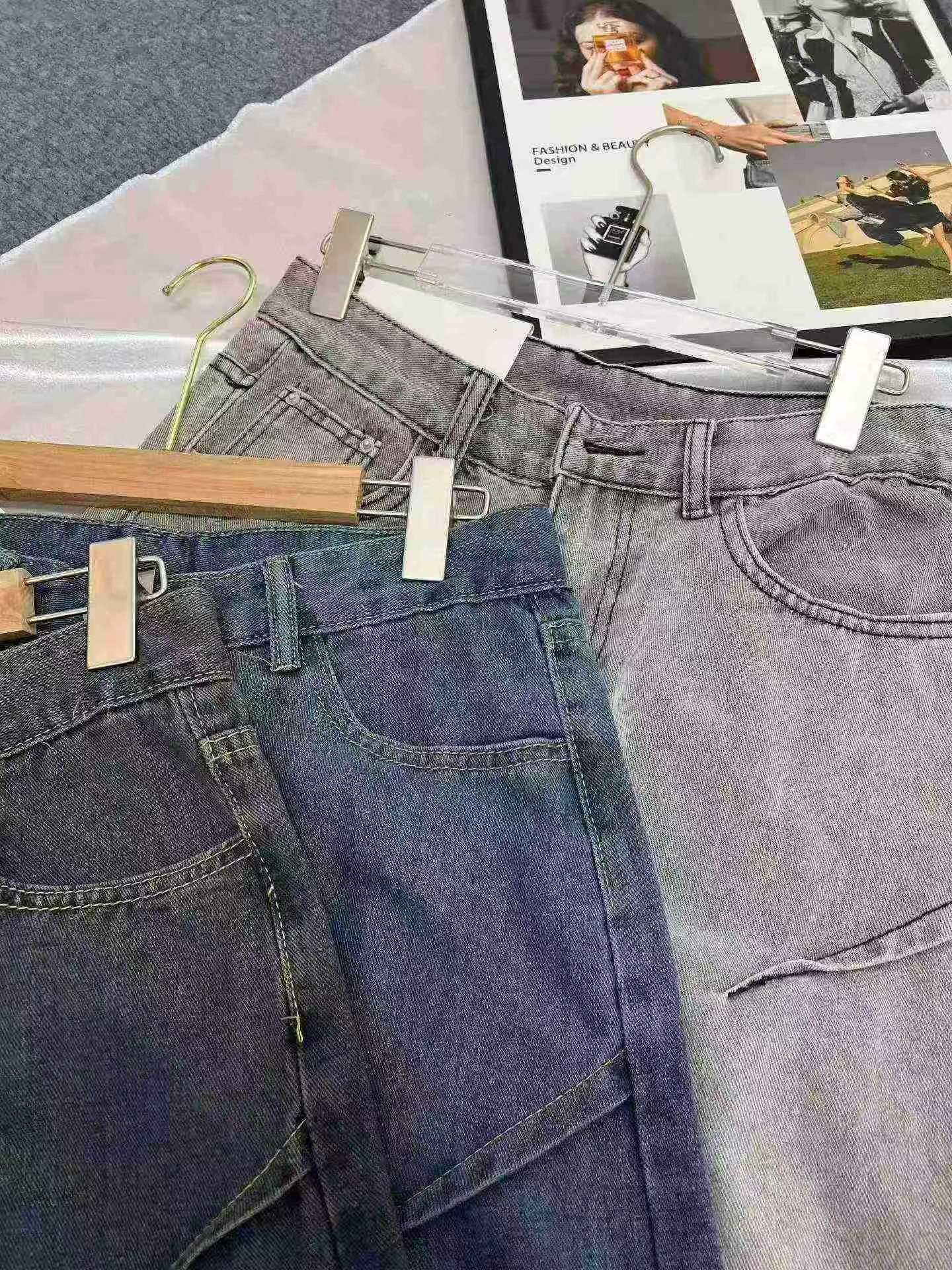 Seluar Jeans Denim Kedut Lelaki Longgar Kaki Lebar Gaya Jalanan Amerika 240 Helai - Image 6