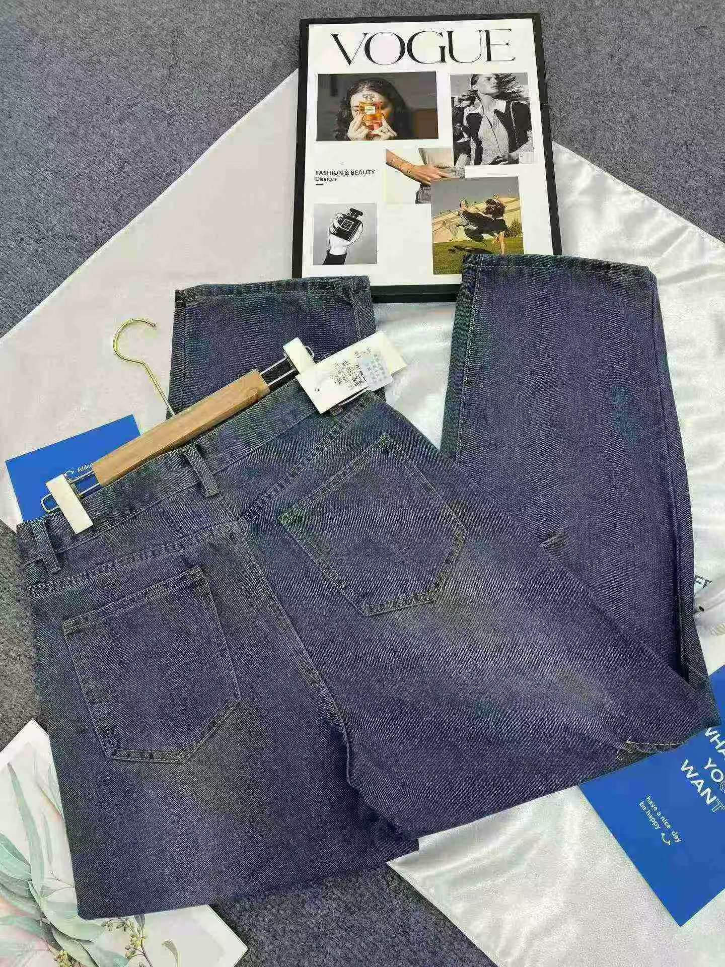 Seluar Jeans Denim Kedut Lelaki Longgar Kaki Lebar Gaya Jalanan Amerika 240 Helai - Image 8
