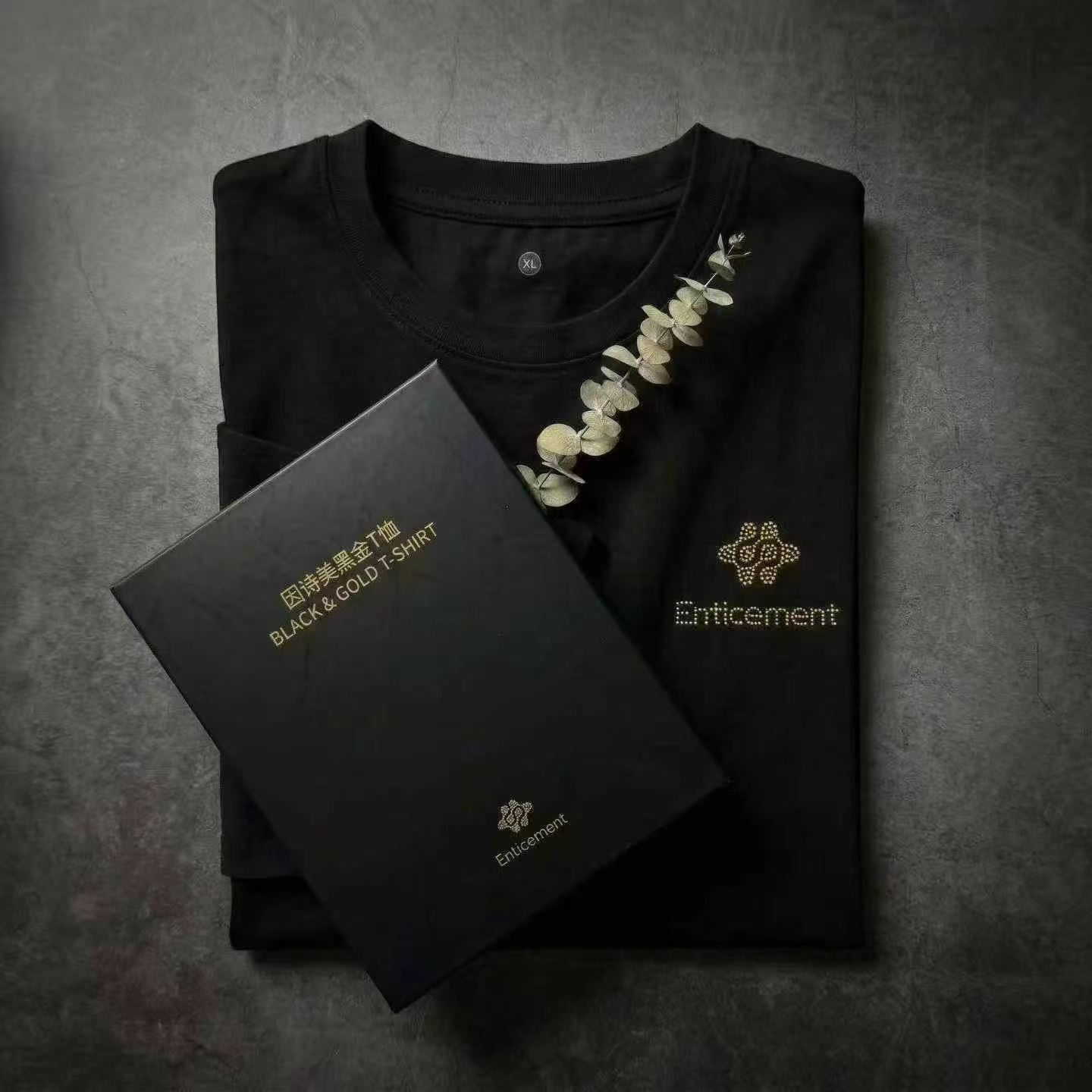 Camiseta feminina de manga curta em algodão preto, de marca, em caixa de presente, tamanho M-XL, cerca de 1000 caixas - Image 2