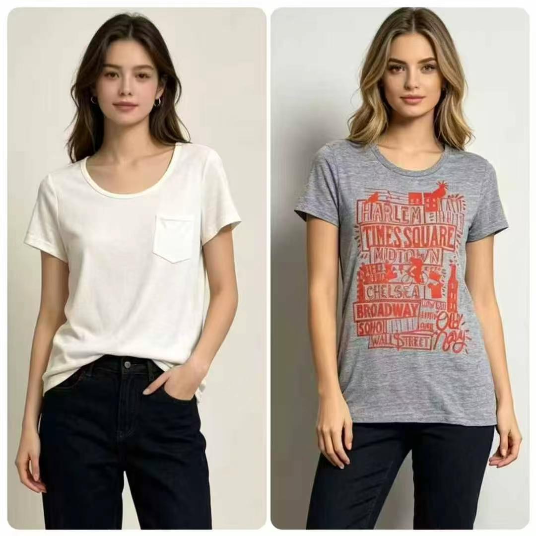 Camisetas de manga corta estampadas de algodón de moda, tallas S-XL, aproximadamente 3400 piezas - Image 9