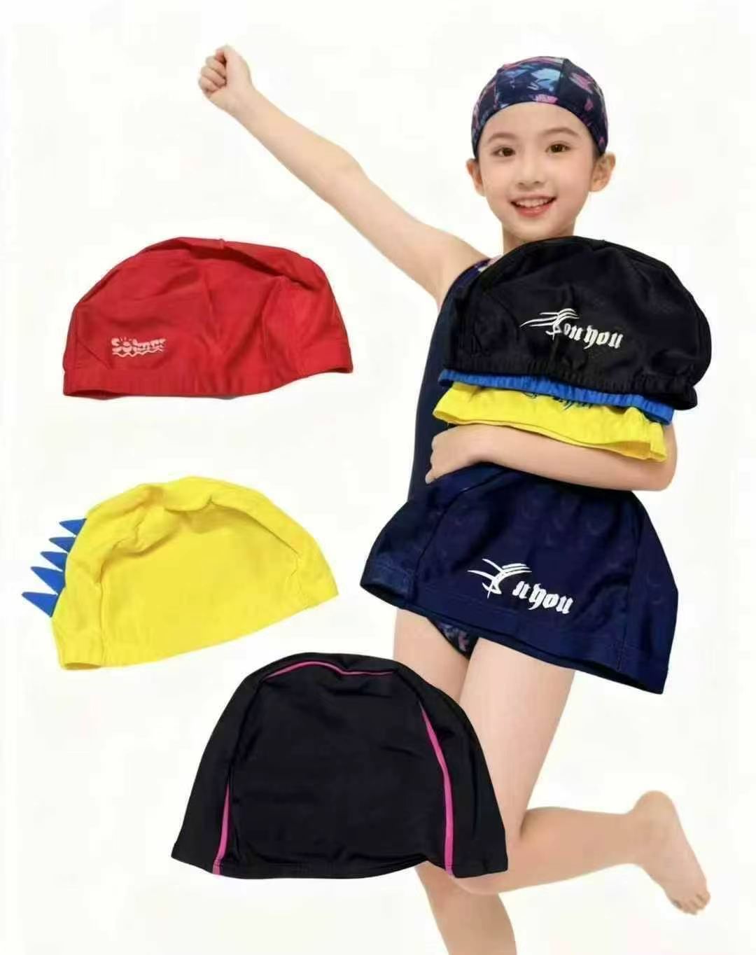About 70000 Pieces Solid & Printed Swim Caps, 50000 Adult 20000 Kids - Image 3