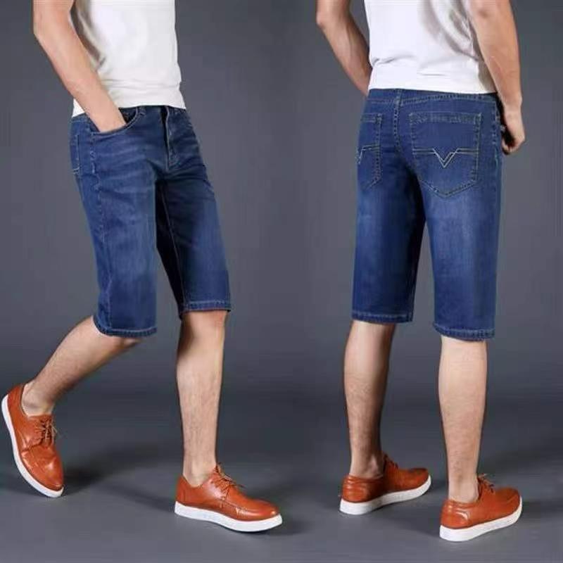 320 Pcs Celana Pendek Jeans Pria Bisnis Elastis Tinggi - Image 3