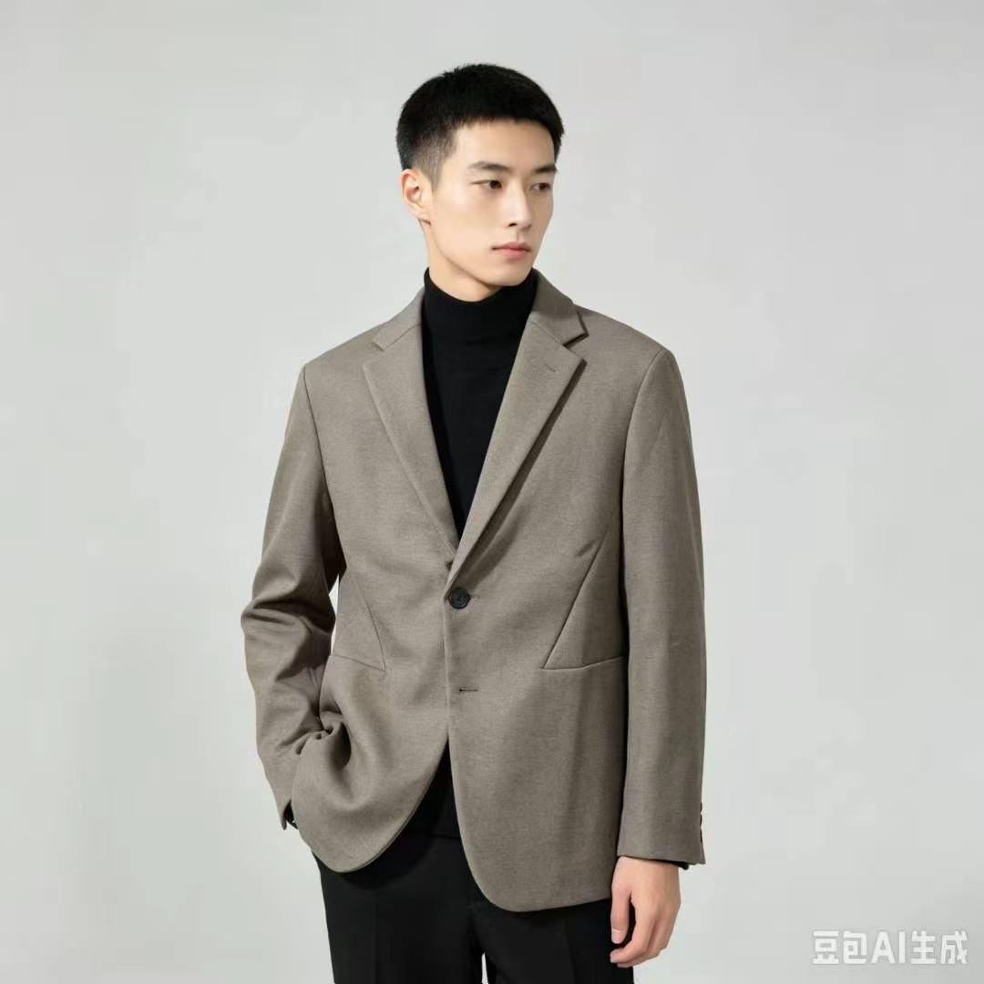 280 pièces de blazers professionnels décontractés pour homme épaissis en laine d'hiver - Image 2