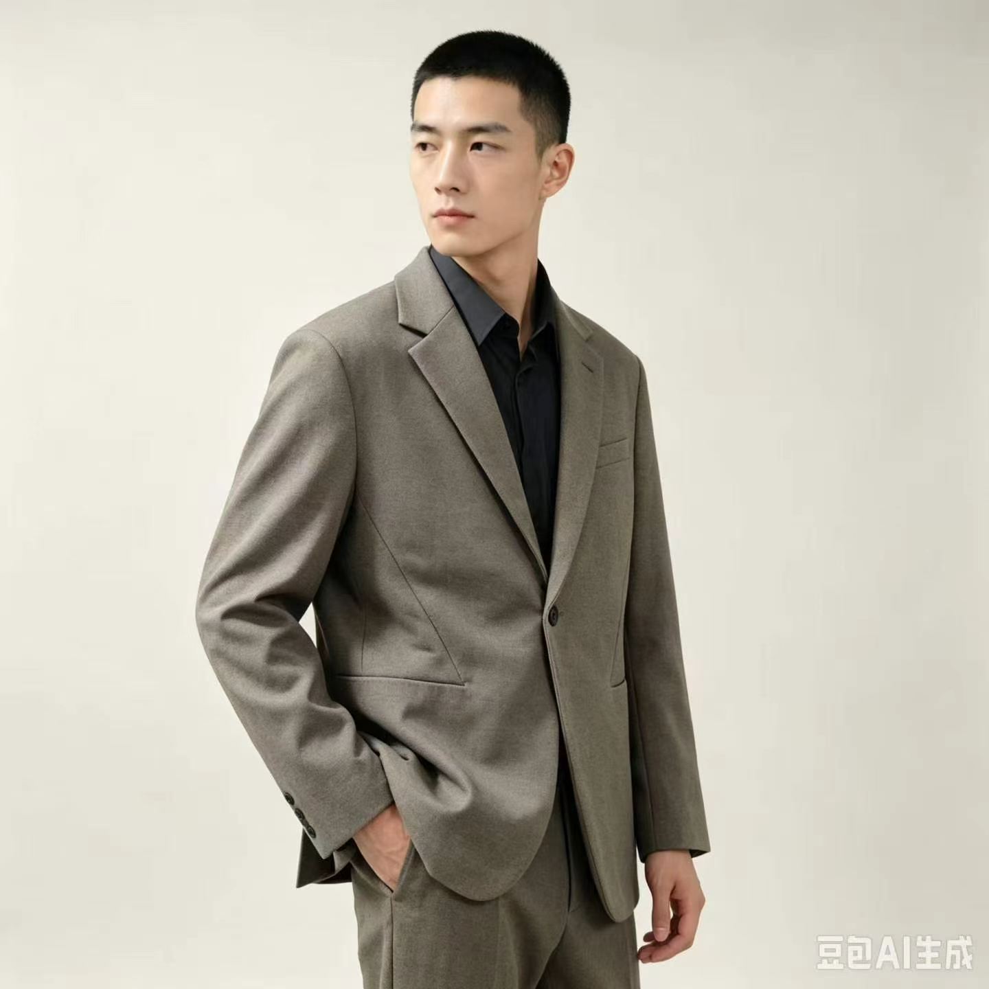 280 pièces de blazers professionnels décontractés pour homme épaissis en laine d'hiver - Image 4