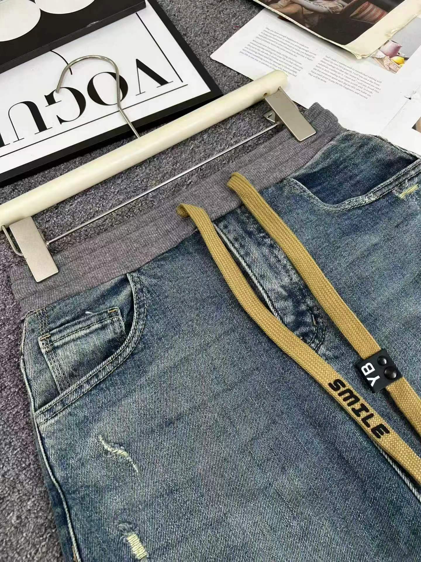Vintage High Waist Elastic Denim Midi Pencil Skirt 495 Pieces - Image 4