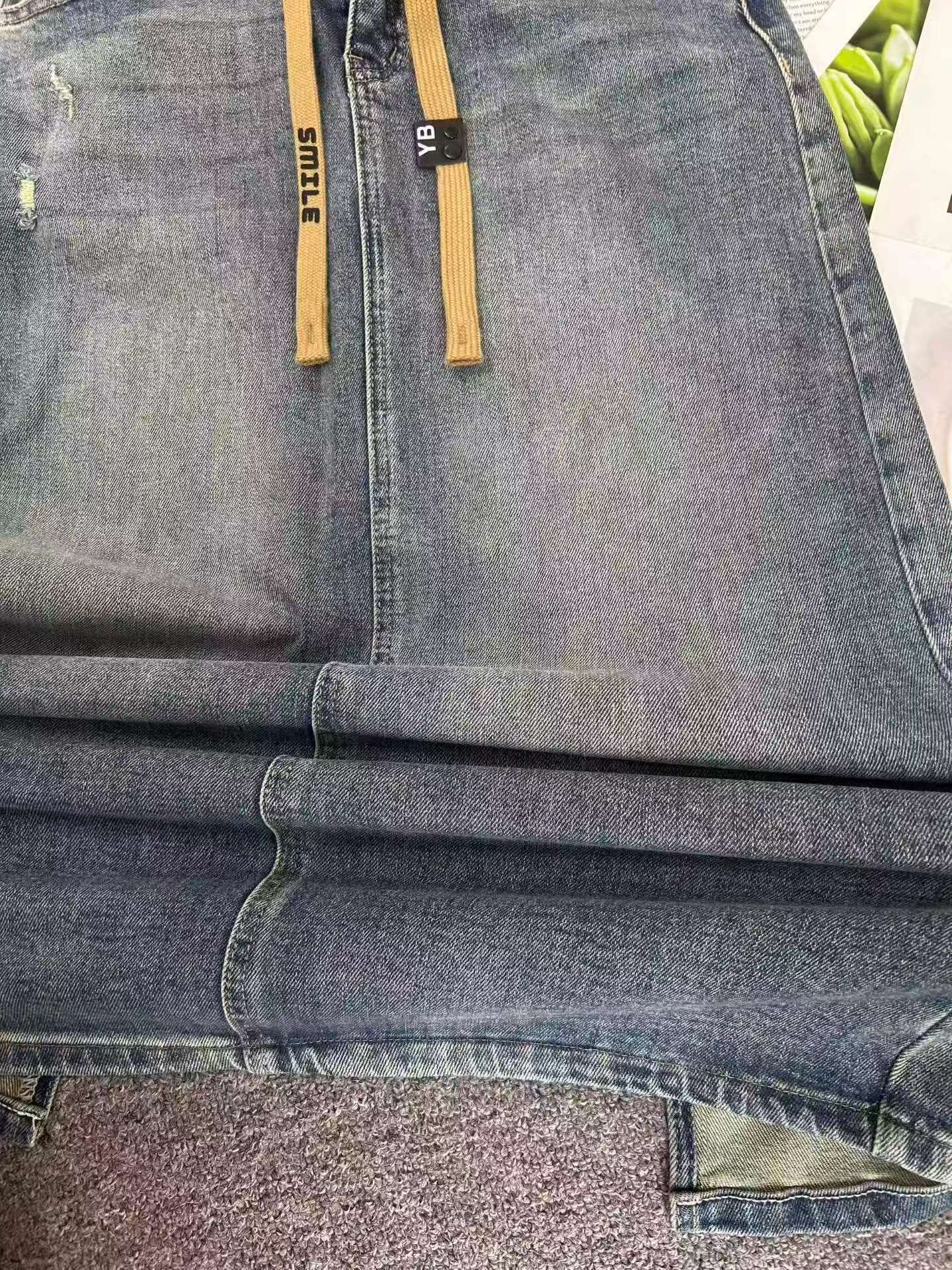 Vintage High Waist Elastic Denim Midi Pencil Skirt 495 Pieces - Image 5