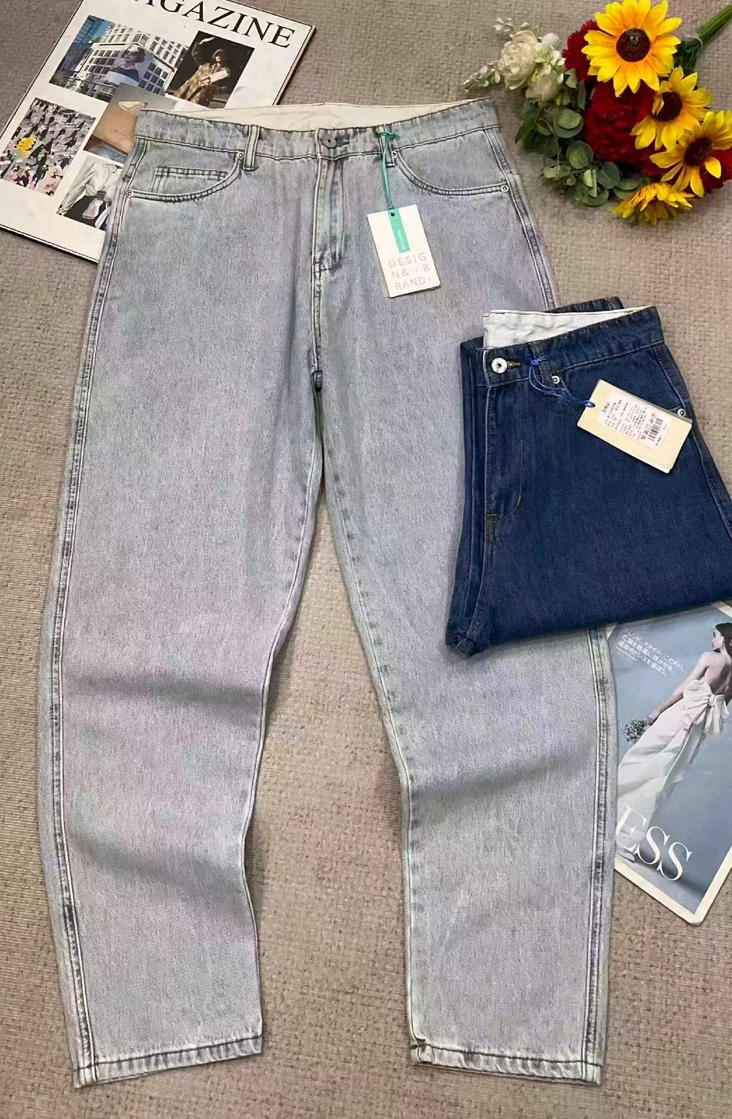 Celana Jeans Pria Katun Washed Longgar Merek Asli Musim Semi Gugur, Sekitar 750 Pcs - Image 2