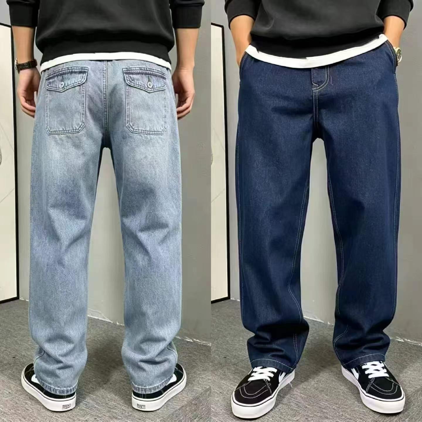 Celana Jeans Pria Katun Washed Longgar Merek Asli Musim Semi Gugur, Sekitar 750 Pcs - Image 5