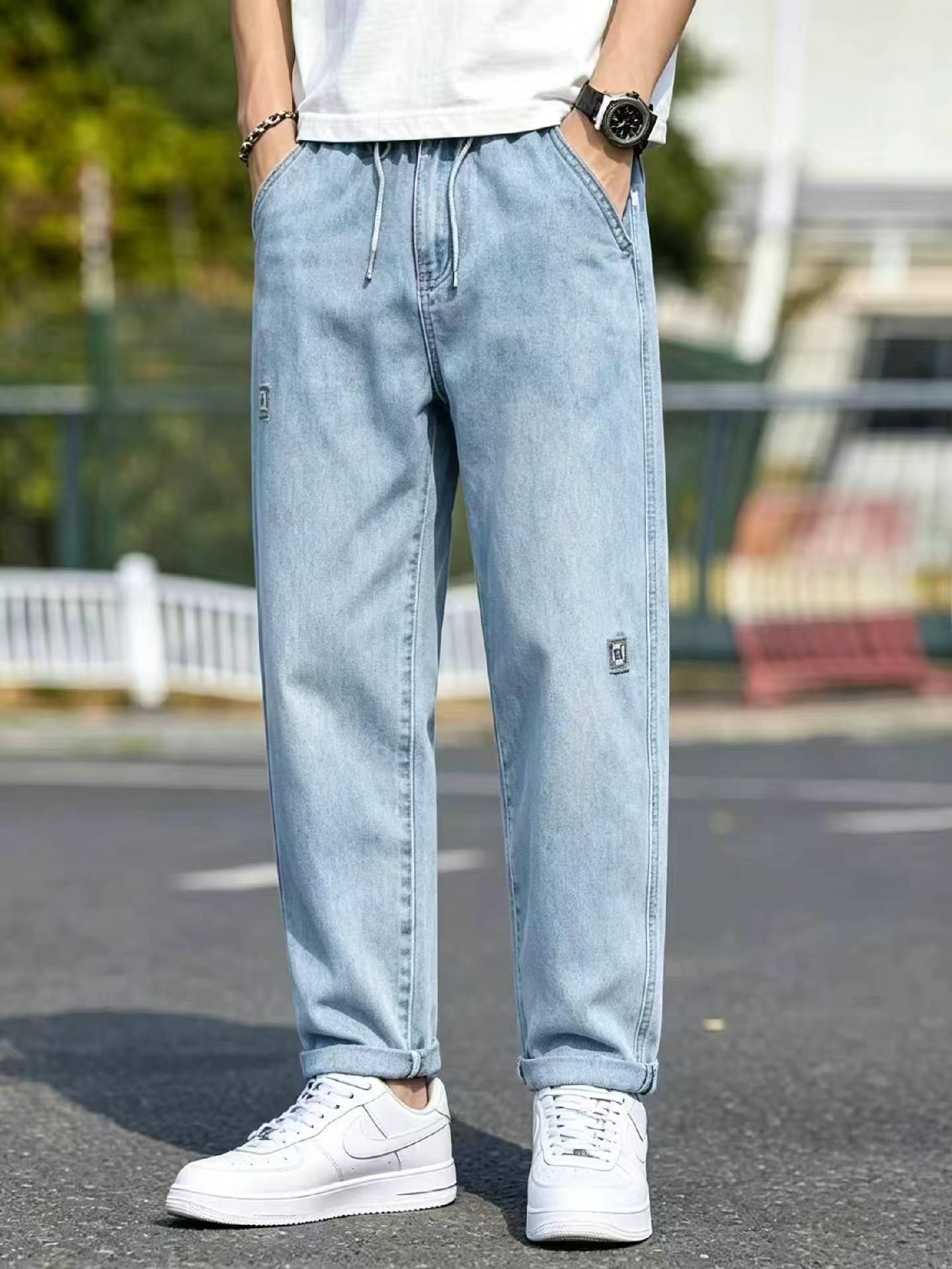 Celana Jeans Pria Katun Washed Longgar Merek Asli Musim Semi Gugur, Sekitar 750 Pcs - Image 6