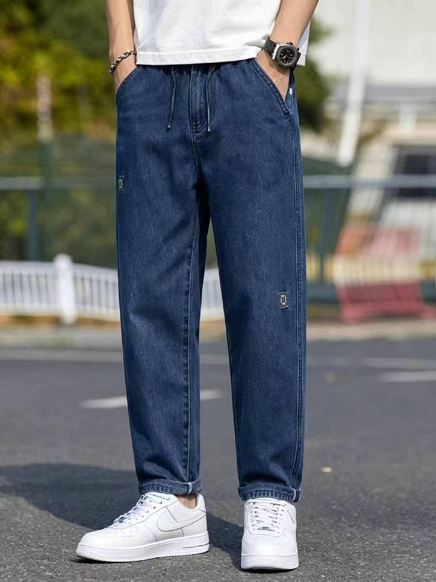 Celana Jeans Pria Katun Washed Longgar Merek Asli Musim Semi Gugur, Sekitar 750 Pcs - Image 7