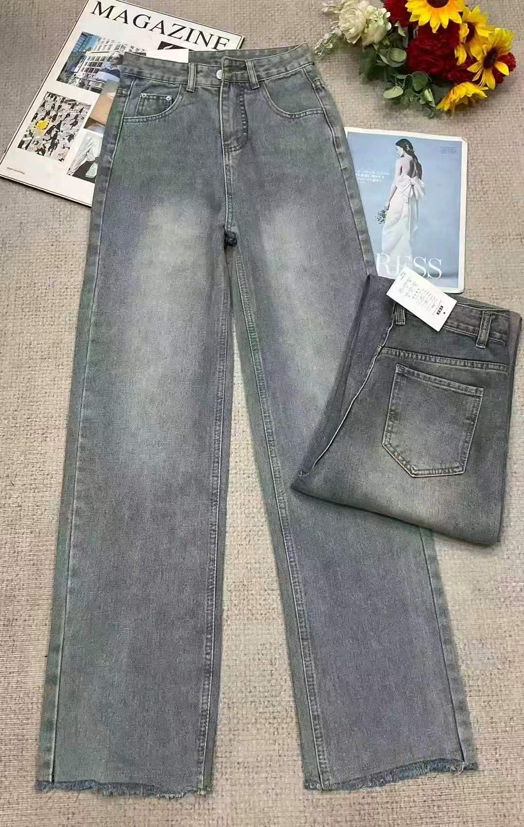 Spring Autumn Vintage Washed Cotton Narrow Straight Jeans, Size S-2XL, Total 811 Pieces - Image 3