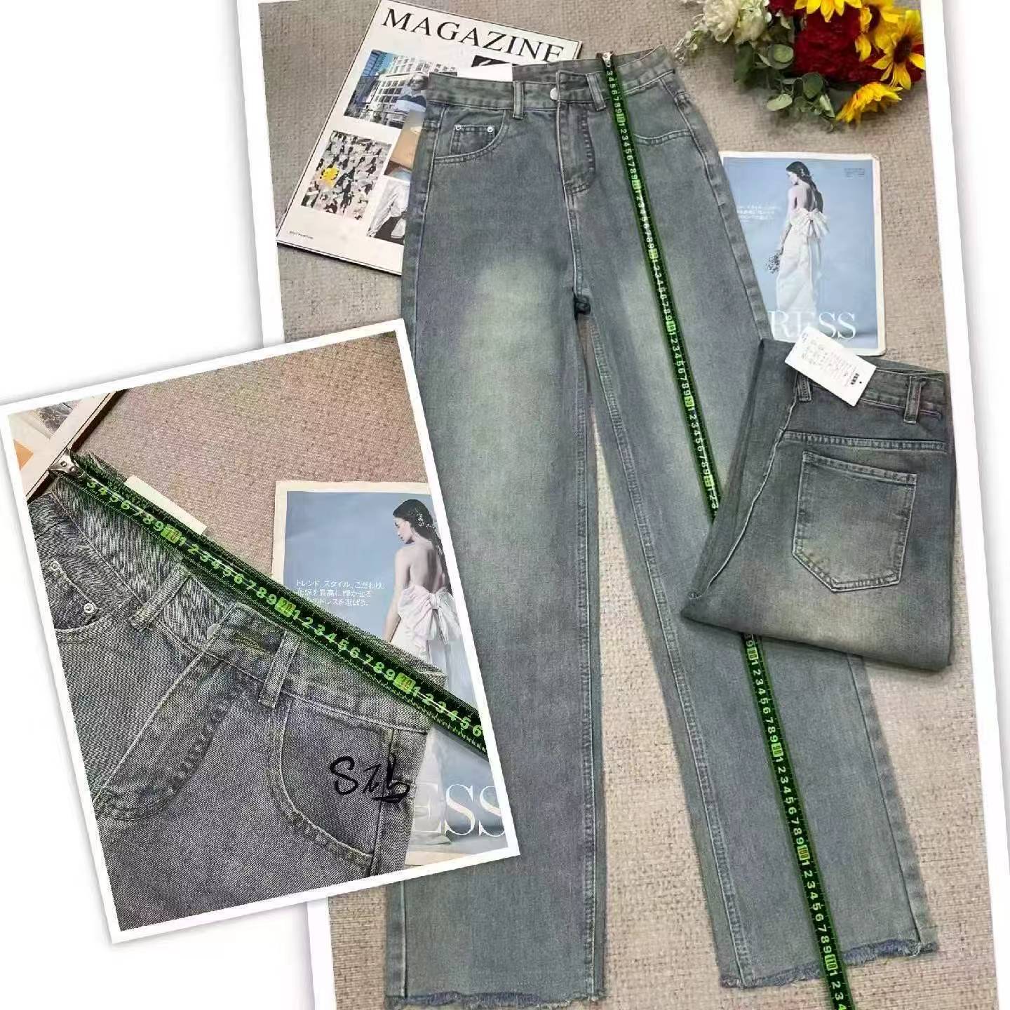 Spring Autumn Vintage Washed Cotton Narrow Straight Jeans, Size S-2XL, Total 811 Pieces - Image 5